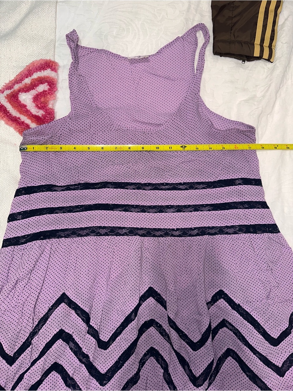 Free People Lavender Chevron Tank Dress with Lace Trim - Picture 4 of 8